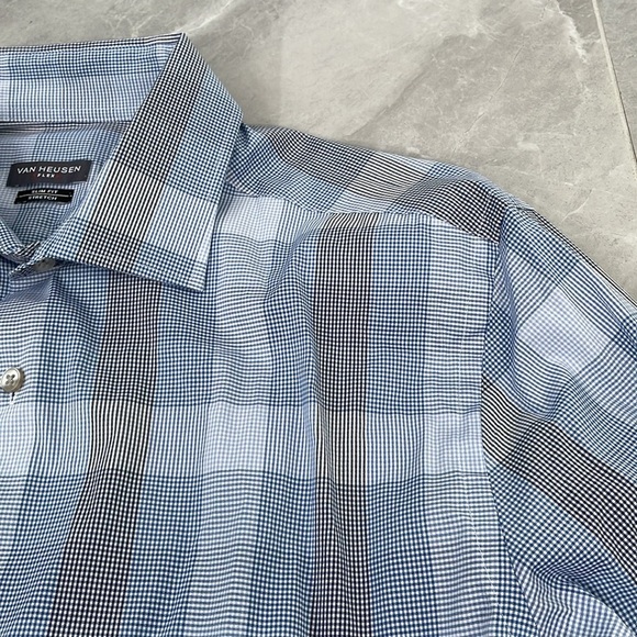 Men’s Van Heusen Flex Slim Fit Stretch Long Sleeve Button Down Dress Shirt Large - Picture 8 of 16